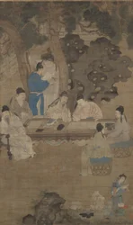 The Eighteen Scholars of Tang, 1600-tallet (blæk, farve og silke)